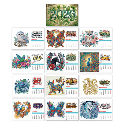 2026 Calendar Diamond Painting Kit DIY Diamond Art Desk Calendar for Home Office