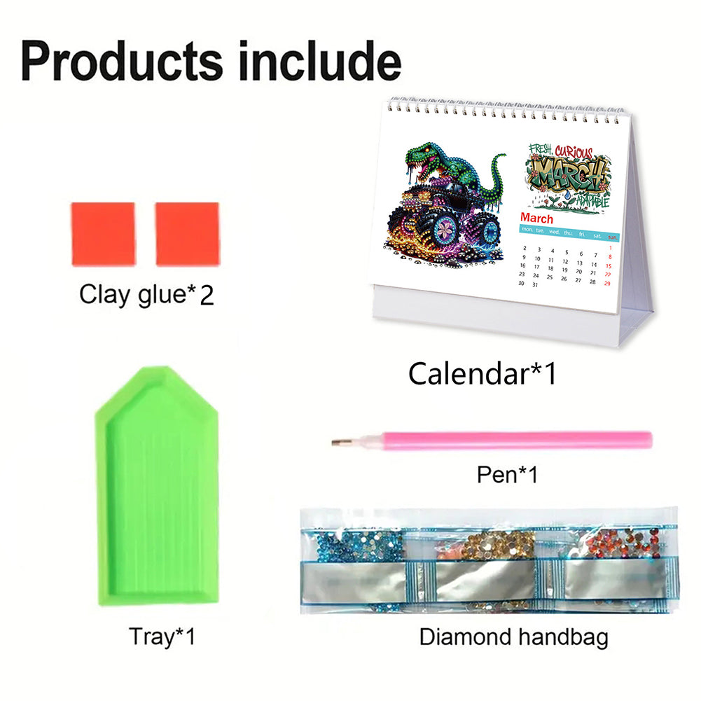 2026 Calendar Diamond Painting Kit DIY Diamond Art Desk Calendar for Home Office