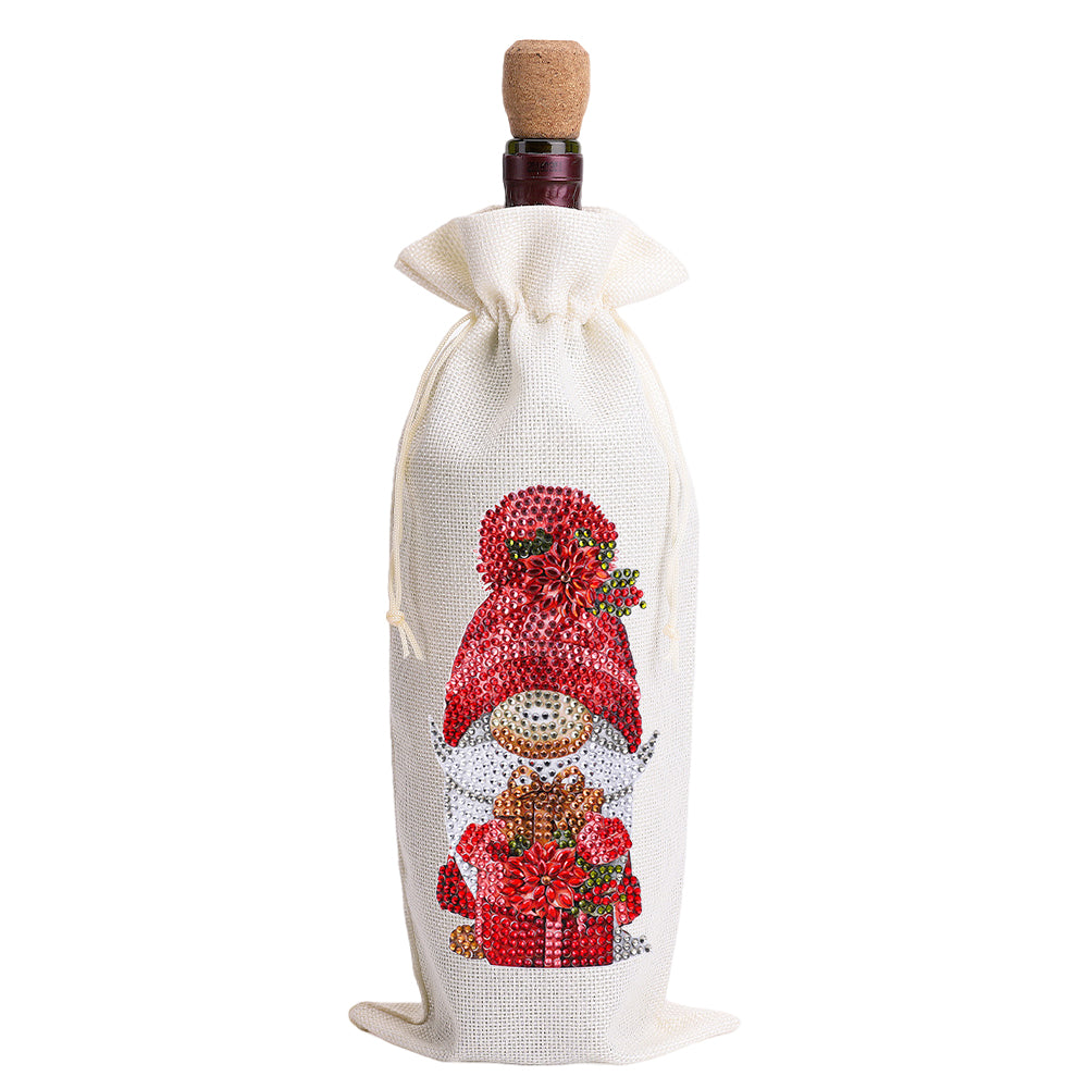 4pcs DIY Diamond Painting Wine Bag Kit Rhinestones Label Liquor Bottle Cover