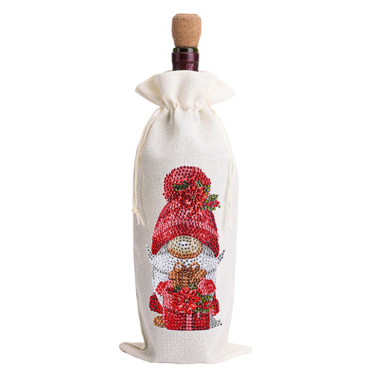 4pcs DIY Diamond Painting Wine Bag Kit Rhinestones Label Liquor Bottle Cover