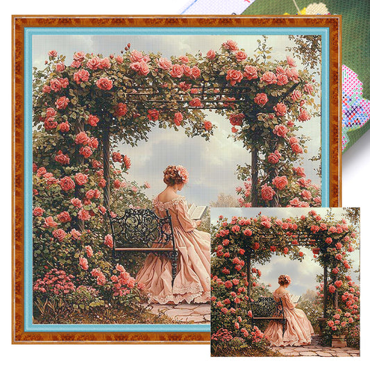Victorian Girl - 14CT Stamped Cross Stitch 50*50CM