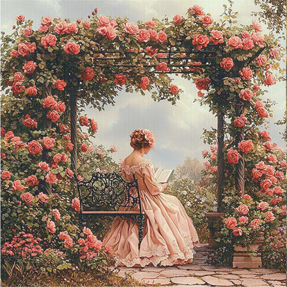 Victorian Girl - 14CT Stamped Cross Stitch 50*50CM