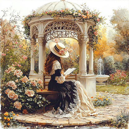 Victorian Girl - 14CT Stamped Cross Stitch 50*50CM