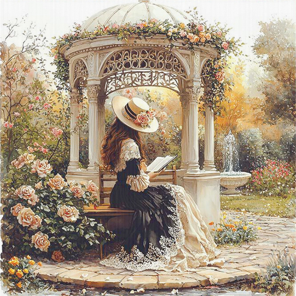 Victorian Girl - 14CT Stamped Cross Stitch 50*50CM
