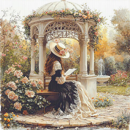 Victorian Girl - 14CT Stamped Cross Stitch 50*50CM