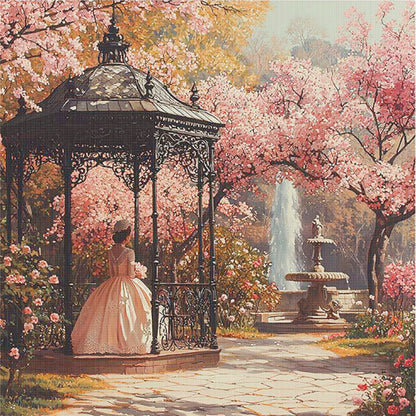 Victorian Girl - 14CT Stamped Cross Stitch 50*50CM