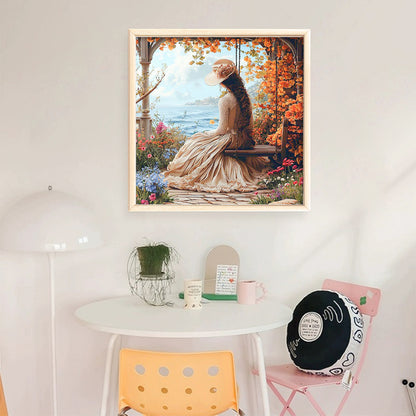 Victorian Girl - 14CT Stamped Cross Stitch 50*50CM