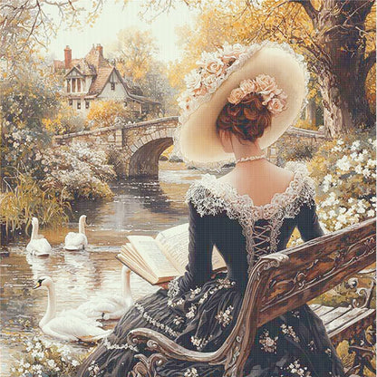 Victorian Girl - 14CT Stamped Cross Stitch 50*50CM