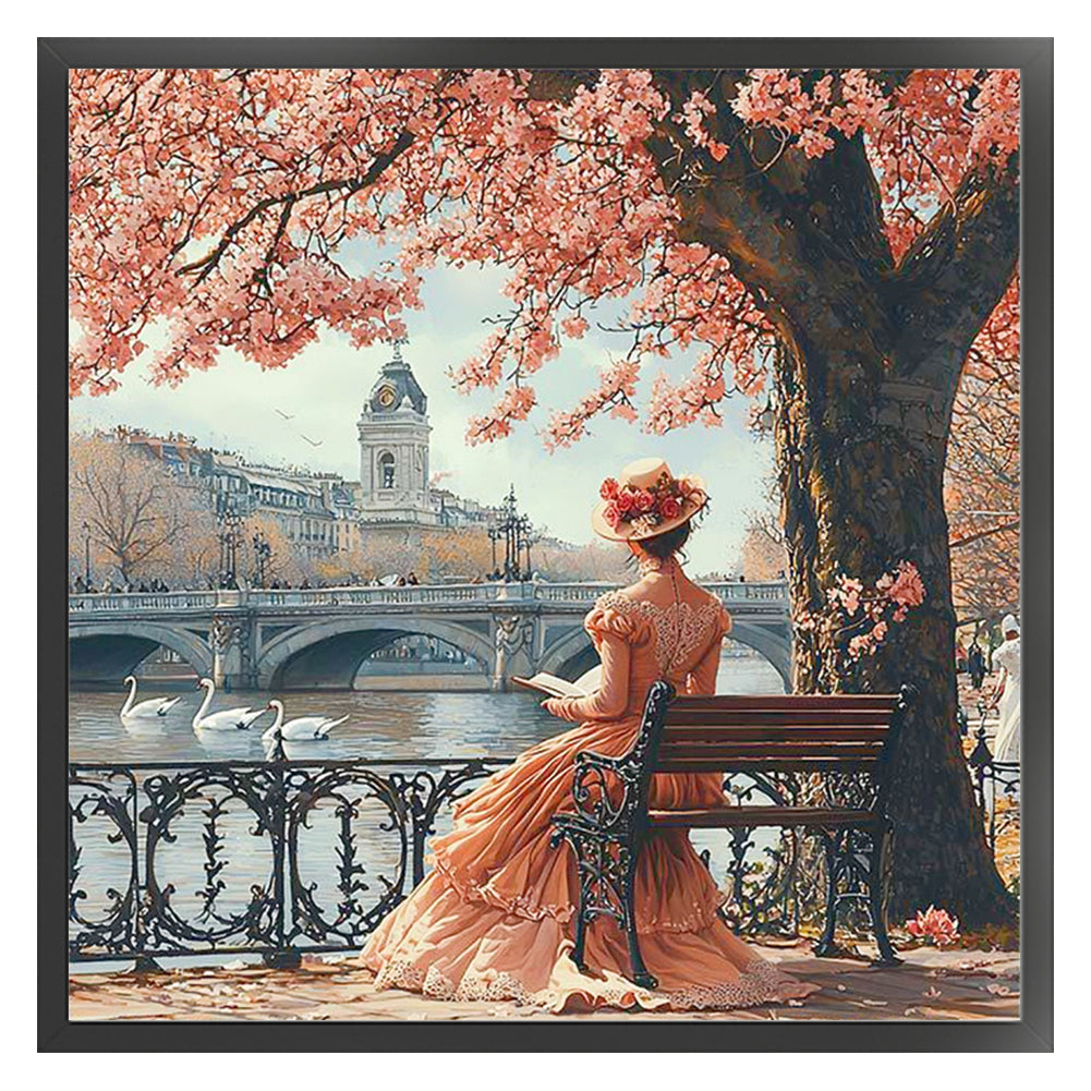 Victorian Girl - 14CT Stamped Cross Stitch 50*50CM