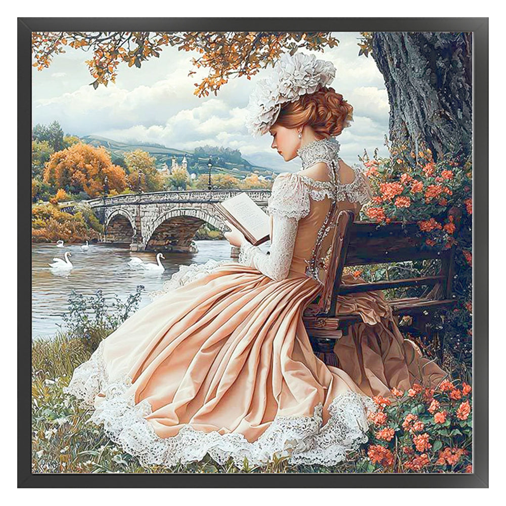 Victorian Girl - 14CT Stamped Cross Stitch 50*50CM