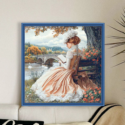 Victorian Girl - 14CT Stamped Cross Stitch 50*50CM