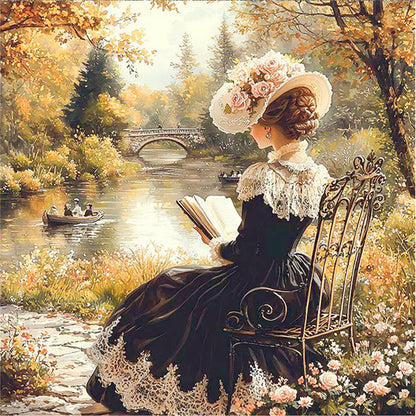 Victorian Girl - 14CT Stamped Cross Stitch 50*50CM