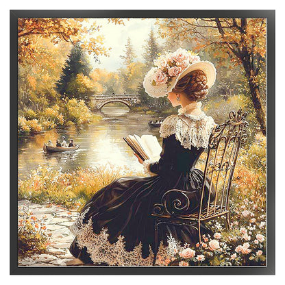 Victorian Girl - 14CT Stamped Cross Stitch 50*50CM