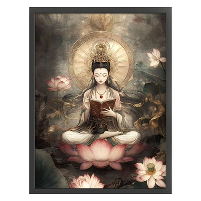 Bodhisattva Holding Sutras - 11CT Stamped Cross Stitch 63*83CM(Mona Lisa Brand)