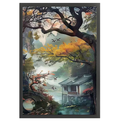 Late Autumn In Jiangnan Water Village - 11CT Stamped Cross Stitch 50*70CM£¨Mona Lisa Brand£©