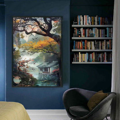 Late Autumn In Jiangnan Water Village - 11CT Stamped Cross Stitch 50*70CM£¨Mona Lisa Brand£©