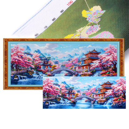 Jiangnan Attic - 11CT Stamped Cross Stitch 165*68CM£¨Mona Lisa Brand£©
