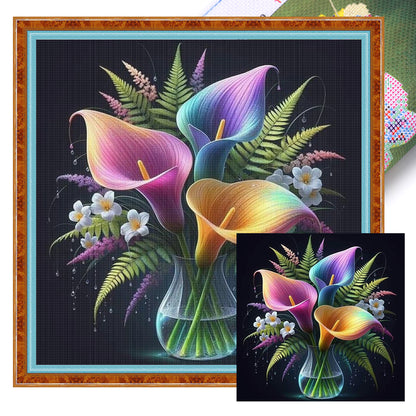 Calla Lily Vase - 11CT Stamped Cross Stitch 40*40CM