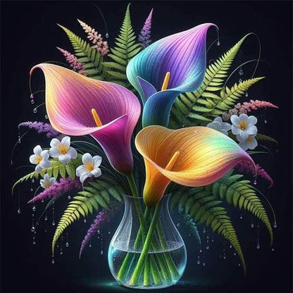 Calla Lily Vase - 11CT Stamped Cross Stitch 40*40CM