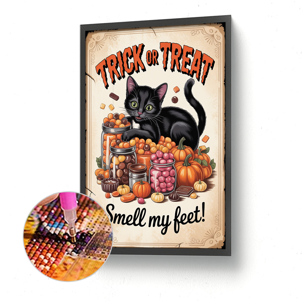 Halloween Cats - Full Round Drill Diamond Painting 30*45CM