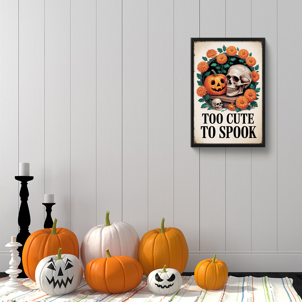Halloween Pumpkin And Skeleton - Full Round Drill Diamond Painting 30*45CM