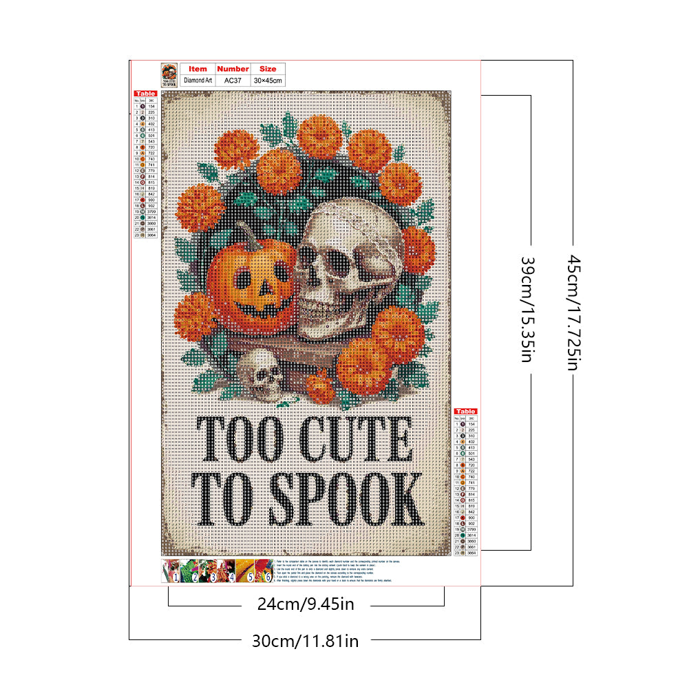 Halloween Pumpkins And Skeletons - Full Round Drill Diamond Painting 30*45CM