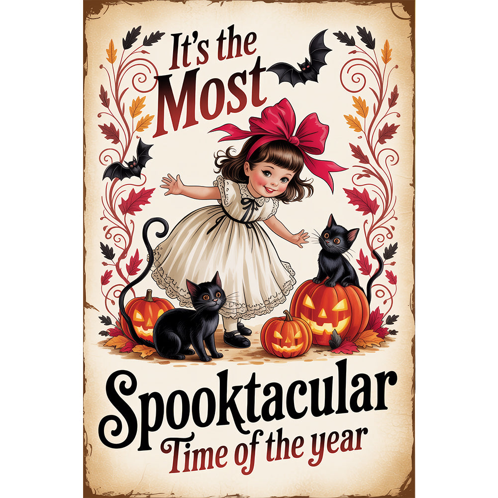 Halloween Little Girl - Full Round Drill Diamond Painting 30*45CM