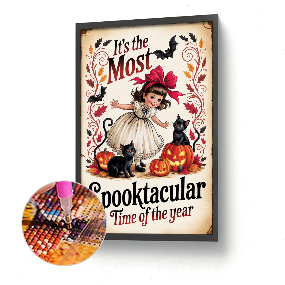 Halloween Little Girl - Full Round Drill Diamond Painting 30*45CM