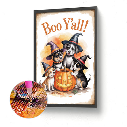 Halloween Dog - Full Round Drill Diamond Painting 30*45CM