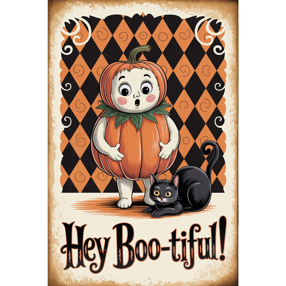 Halloween Pumpkin Elf - Full Round Drill Diamond Painting 30*45CM