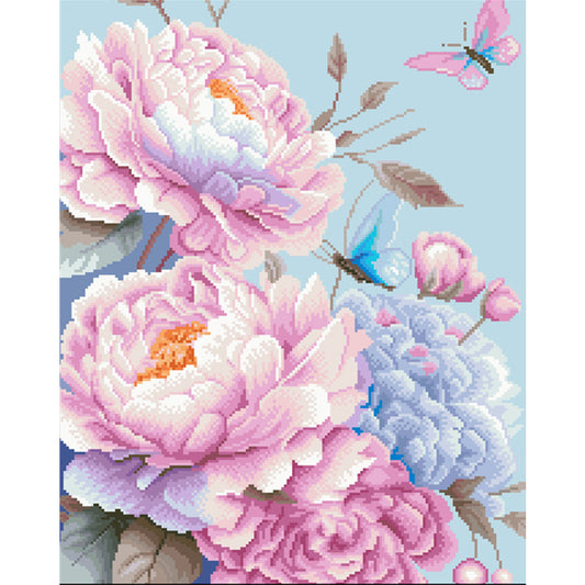 Healing Peonies - 11CT Stamped Cross Stitch 50*60CM(Mona Lisa Brand)