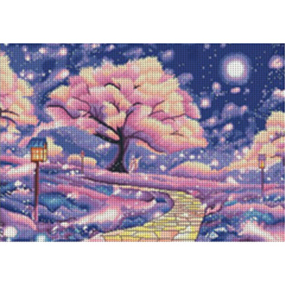 Under The Cherry Blossom Tree - 11CT Stamped Cross Stitch 81*62CM(Mona Lisa Brand)