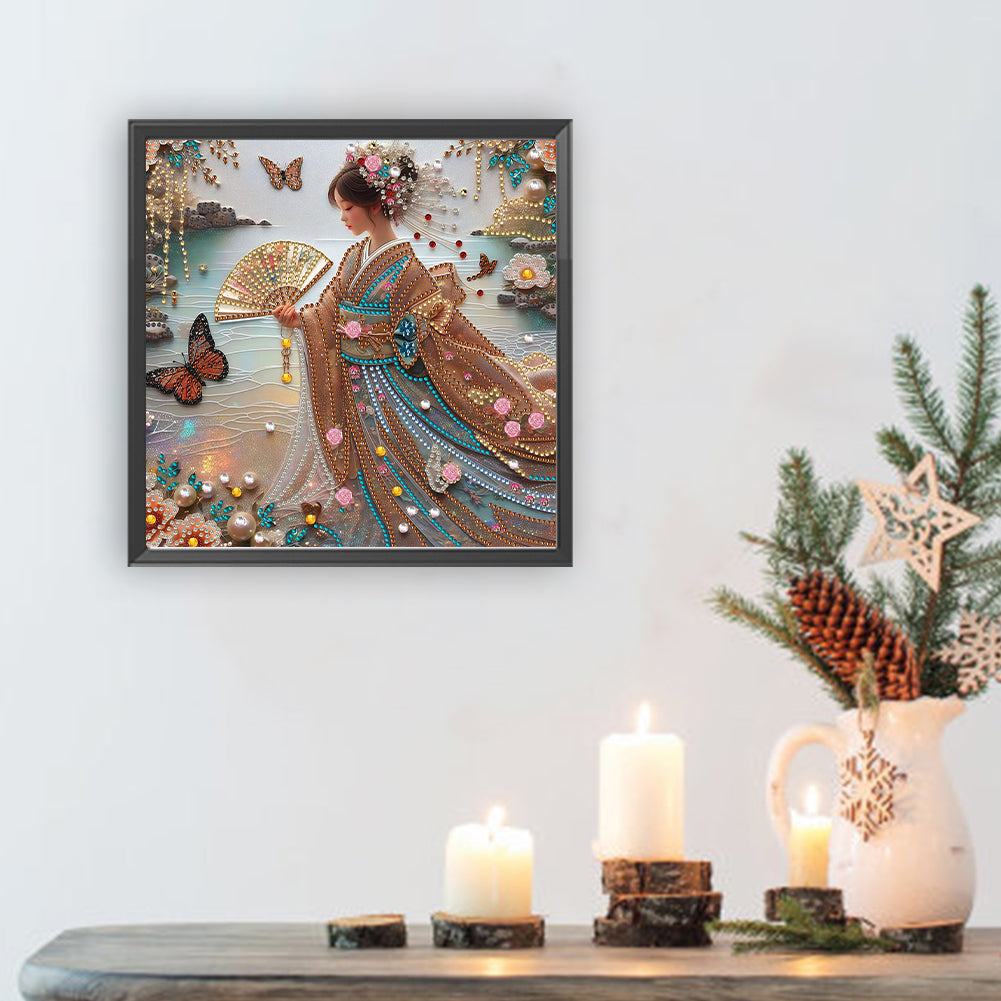 Japanese Girl - Special Shaped Drill Diamond Painting 30*30CM