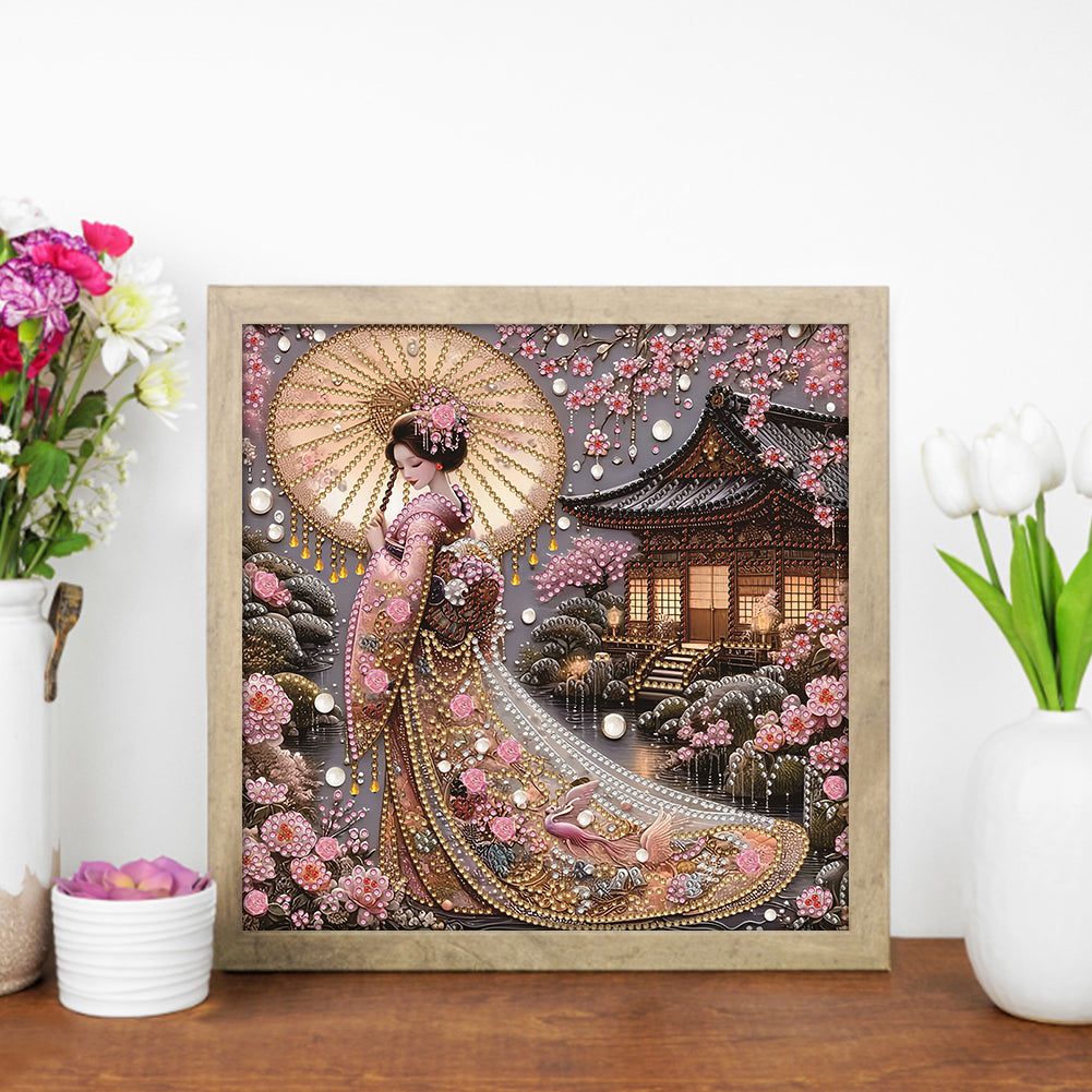 Japanese Girl - Special Shaped Drill Diamond Painting 30*30CM