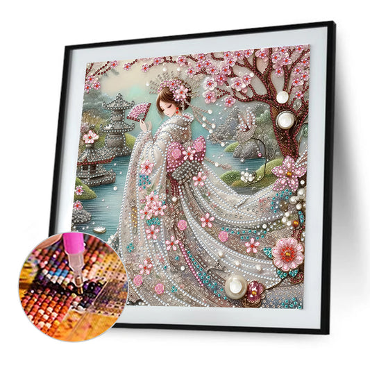 Japanese Girl - Special Shaped Drill Diamond Painting 30*30CM