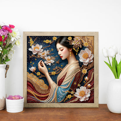 Ancient Style Girl - Special Shaped Drill Diamond Painting 30*30CM