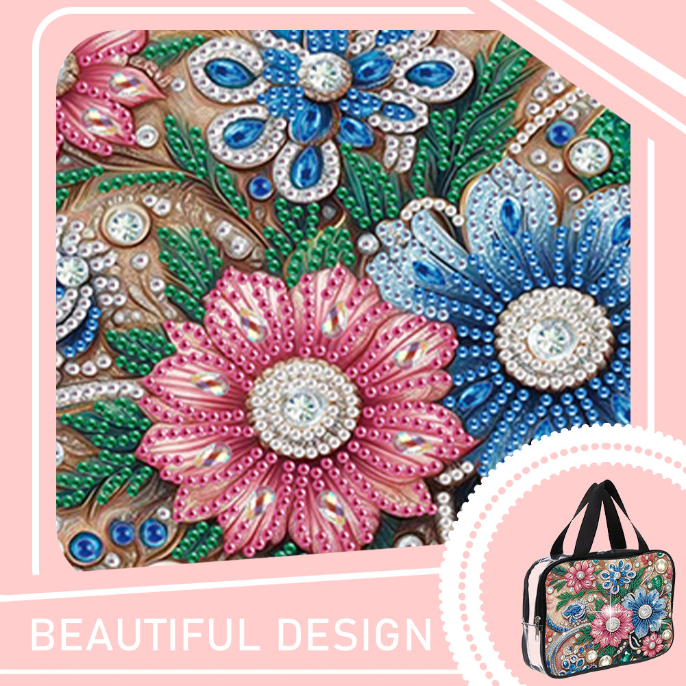 DIY Diamond Art Rhinestone Makeup Bag Crystal Transparent PVC Storage Pack Gift