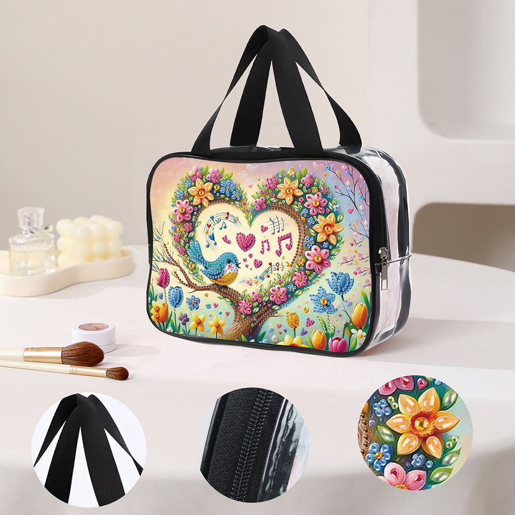 DIY Diamond Art Rhinestone Makeup Bag Crystal Transparent PVC Storage Pack Gift