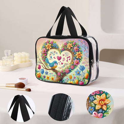 DIY Diamond Art Rhinestone Makeup Bag Crystal Transparent PVC Storage Pack Gift