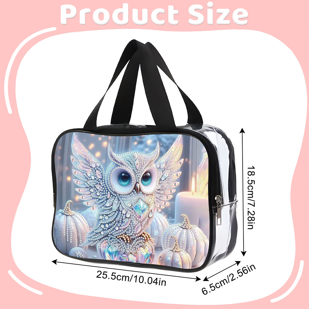 DIY Diamond Art Rhinestone Makeup Bag Crystal Transparent PVC Storage Pack Gift