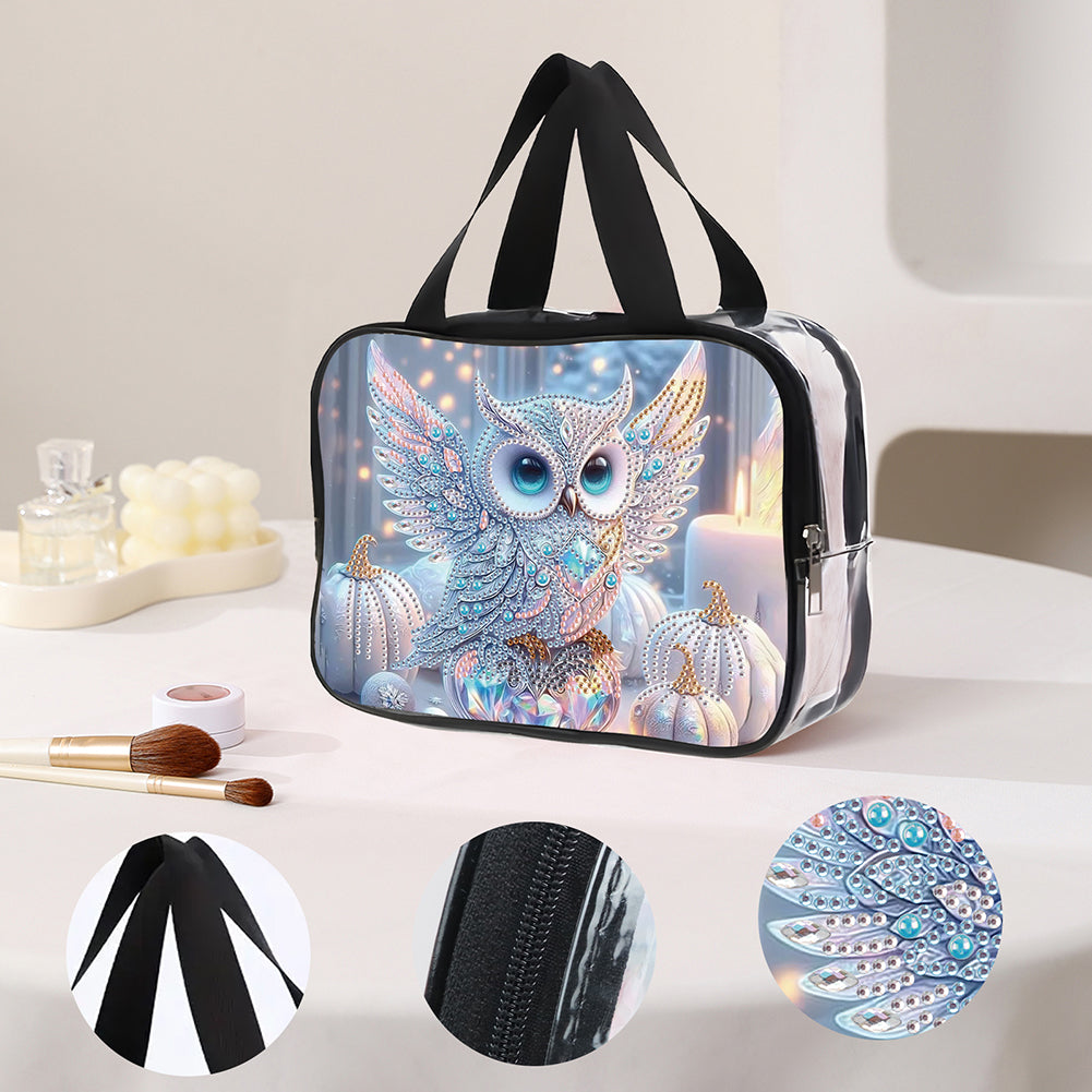 DIY Diamond Art Rhinestone Makeup Bag Crystal Transparent PVC Storage Pack Gift