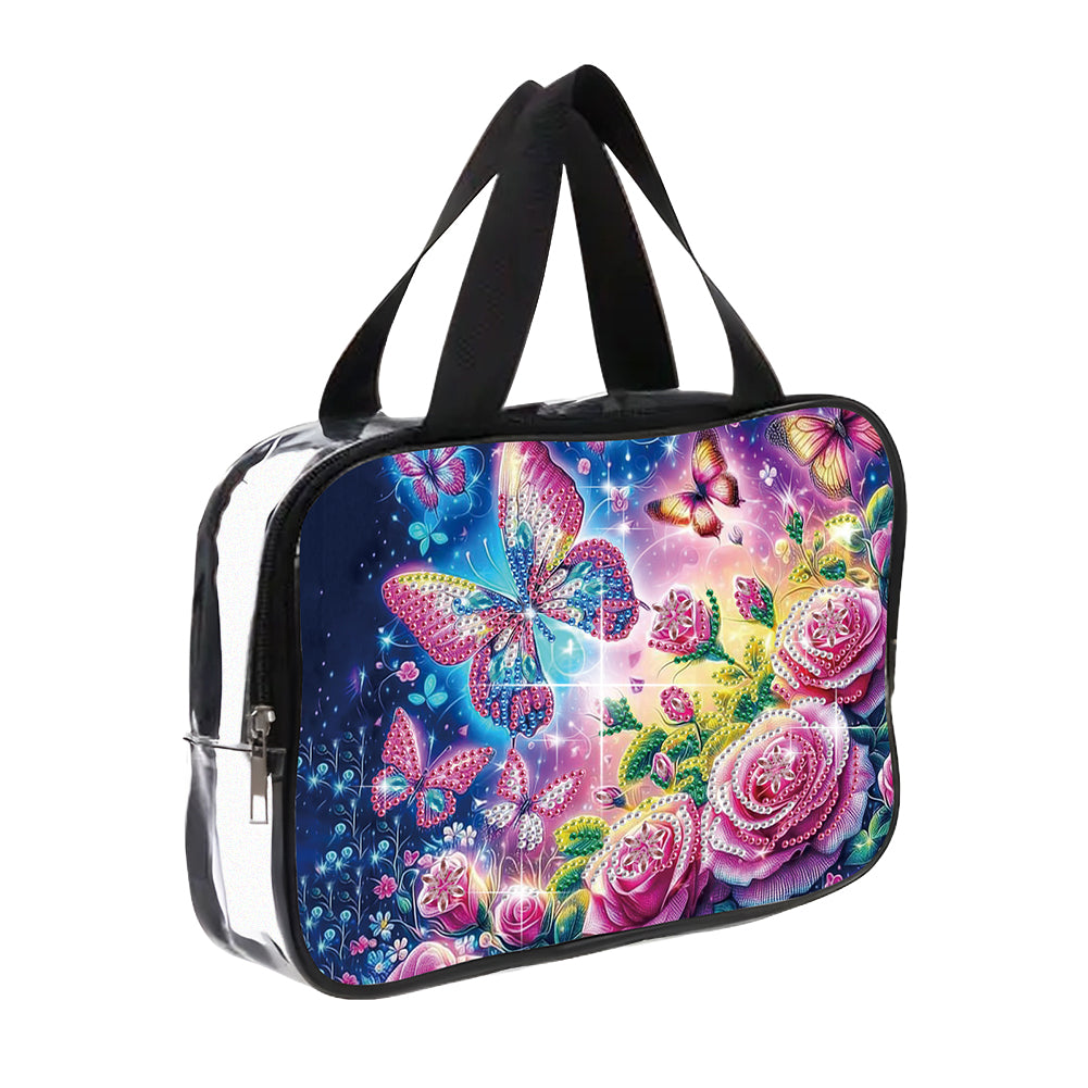 DIY Diamond Art Rhinestone Makeup Bag Crystal Transparent PVC Storage Pack Gift