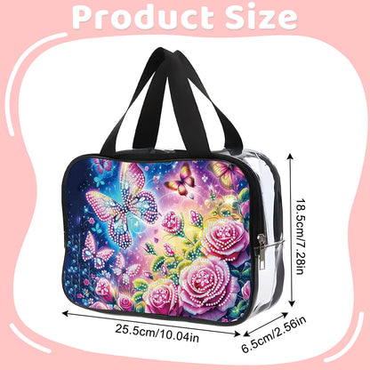DIY Diamond Art Rhinestone Makeup Bag Crystal Transparent PVC Storage Pack Gift