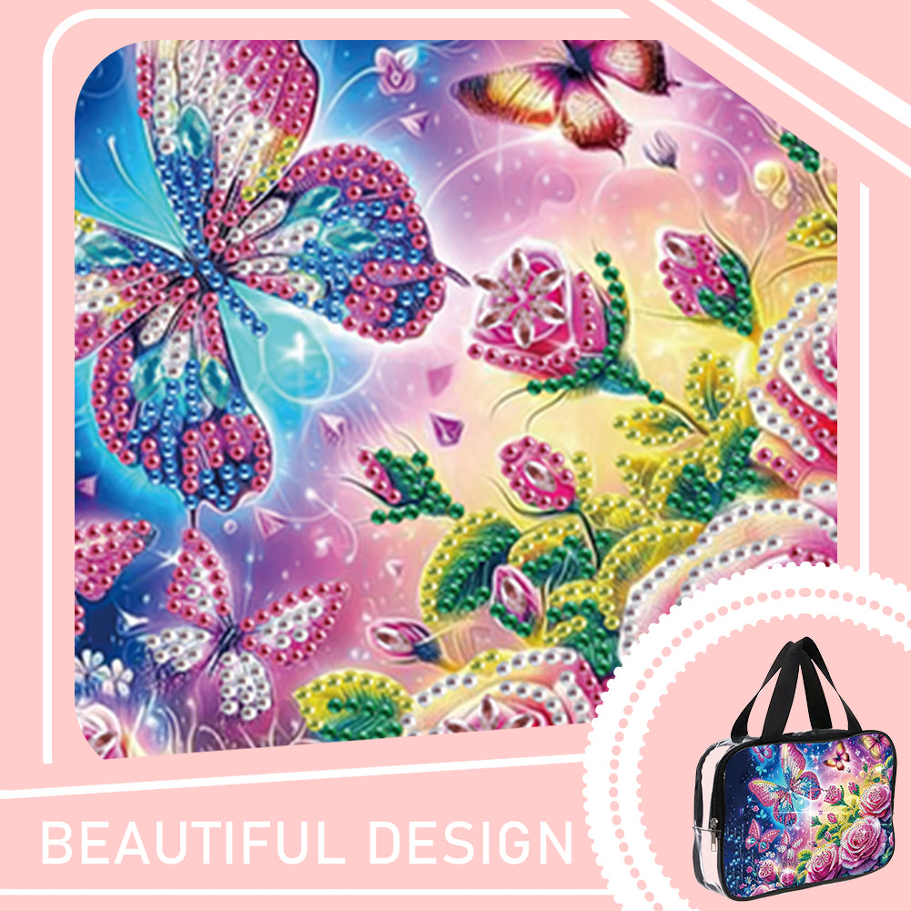 DIY Diamond Art Rhinestone Makeup Bag Crystal Transparent PVC Storage Pack Gift