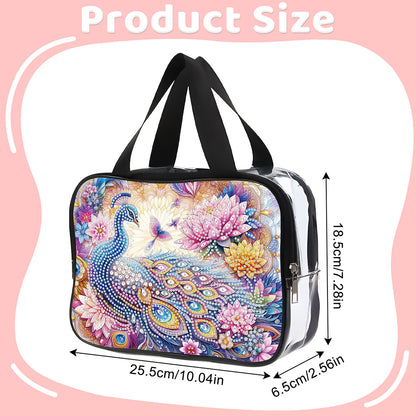 DIY Diamond Art Rhinestone Makeup Bag Crystal Transparent PVC Storage Pack Gift