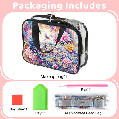 DIY Diamond Art Rhinestone Makeup Bag Crystal Transparent PVC Storage Pack Gift