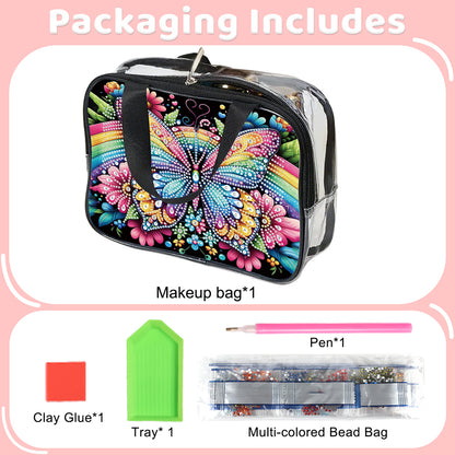DIY Diamond Art Rhinestone Makeup Bag Crystal Transparent PVC Storage Pack Gift