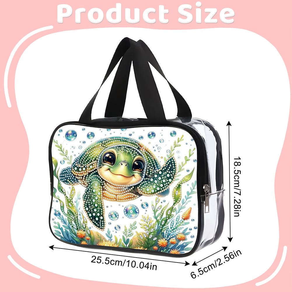 DIY Diamond Art Rhinestone Makeup Bag Crystal Transparent PVC Storage Pack Gift