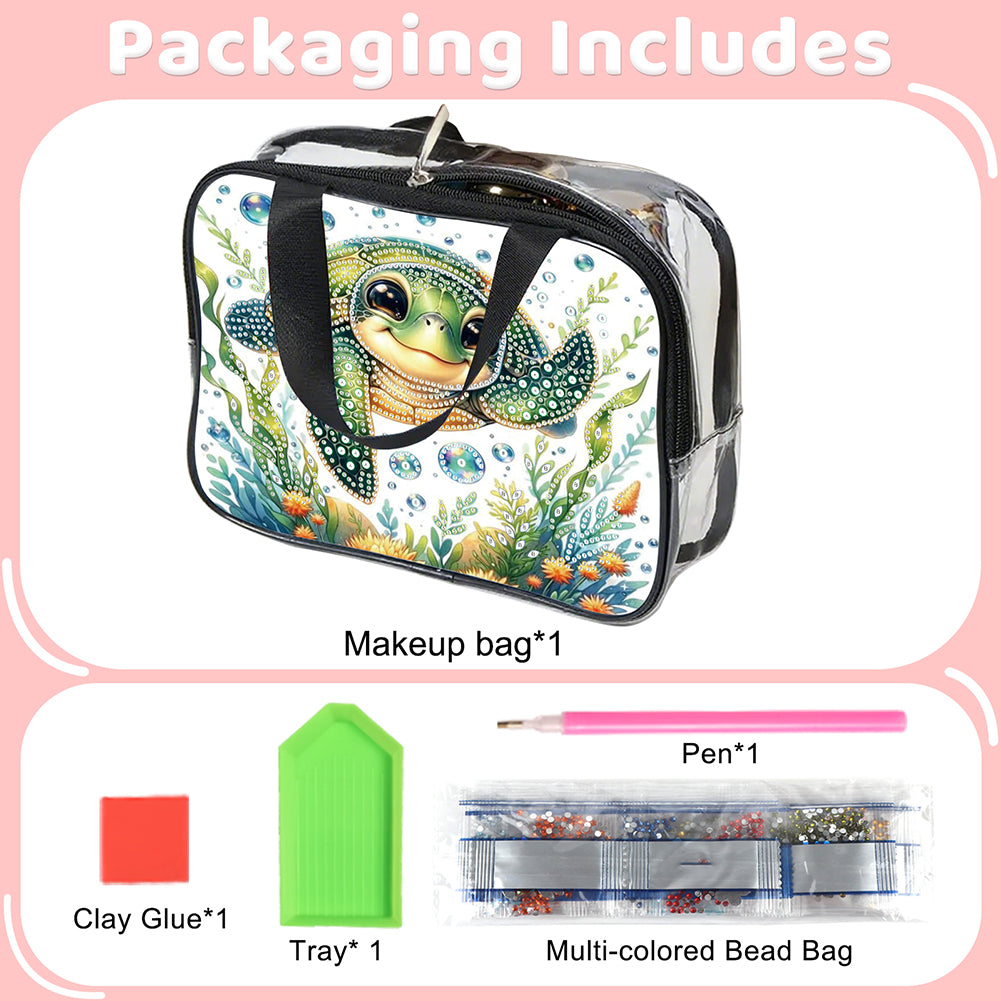 DIY Diamond Art Rhinestone Makeup Bag Crystal Transparent PVC Storage Pack Gift