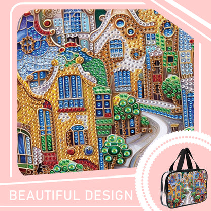 DIY House Diamond Art Rhinestone Makeup Bag Transparent PVC Storage Pack Gift